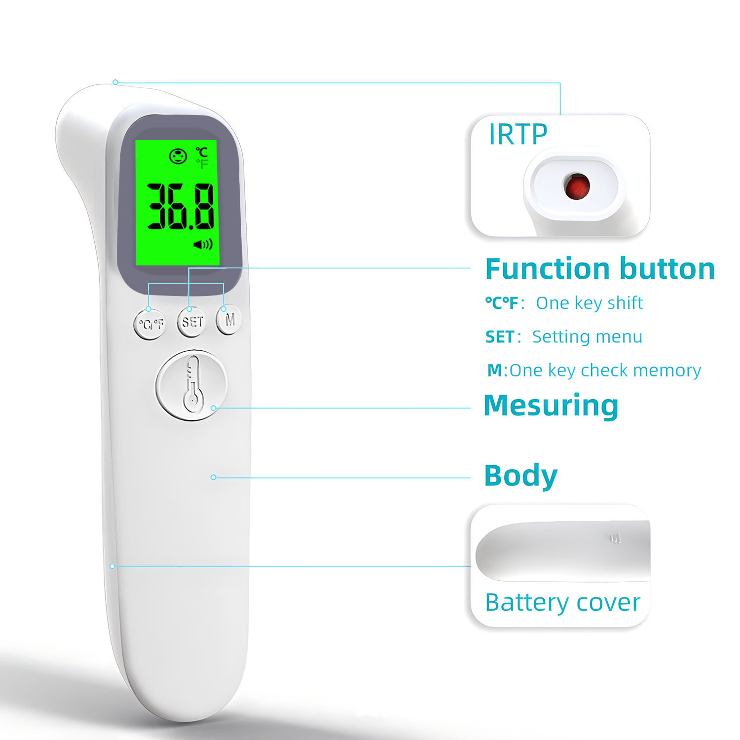 디지털 적외선 체온계 의료용 가정용 유아 성인 이마 비 - Digital Thermometer Infrared 리뷰 및 가격