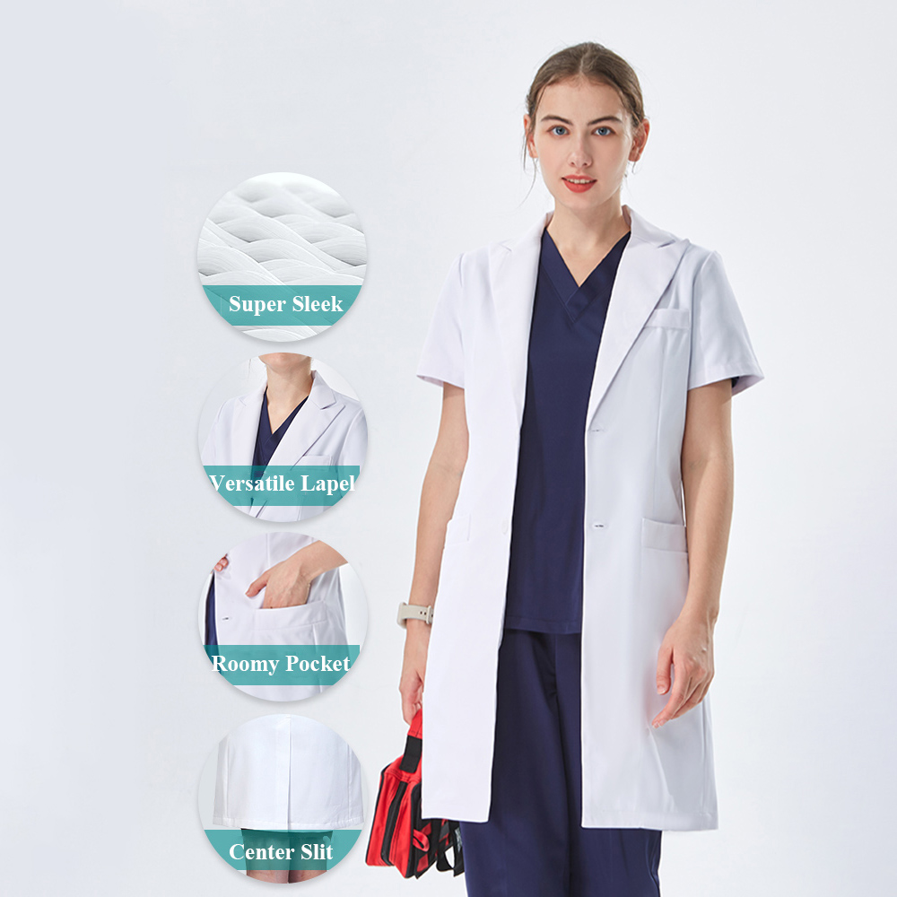 사려 깊은 라펠 칼라 화이트 실험복 의사용 면 폴리에스 - Medical Lab Hospital 리뷰 및 가격